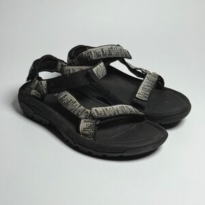 Teva Womens Hurricane 7 Black Grey Geometric Strappy Hiking Sandals 1019235